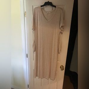 Oatmeal color tshirt maxi dress